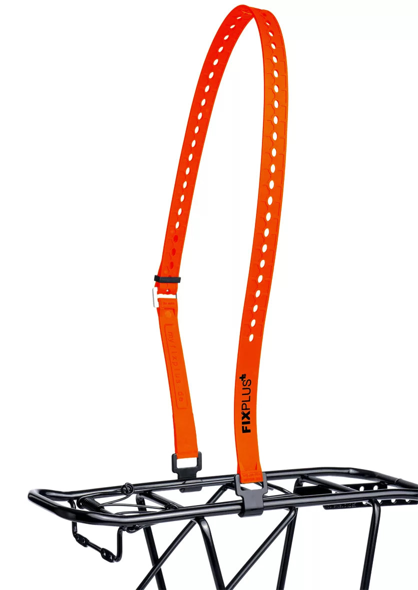FIXPLUS Rack Strap 2-delig oranje-zwart spanband voor bagagedrager fiets