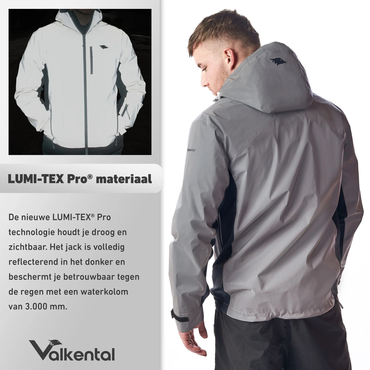 Heren fietsjack met reflecterende coating voor maximale zichtbaarheid in het donker