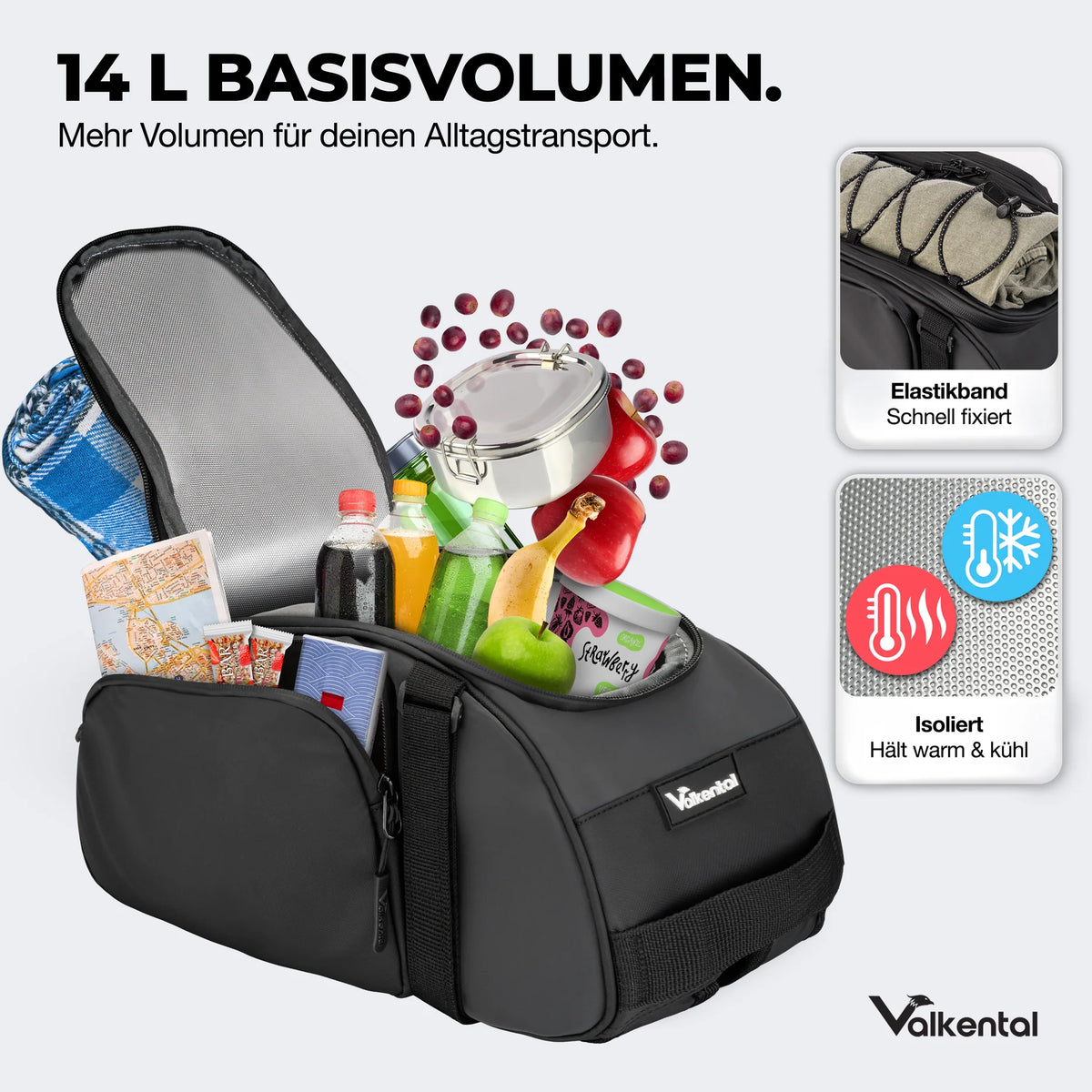 VALKENTAL Trunk Bag 14L - hier de koelvariant met fruit