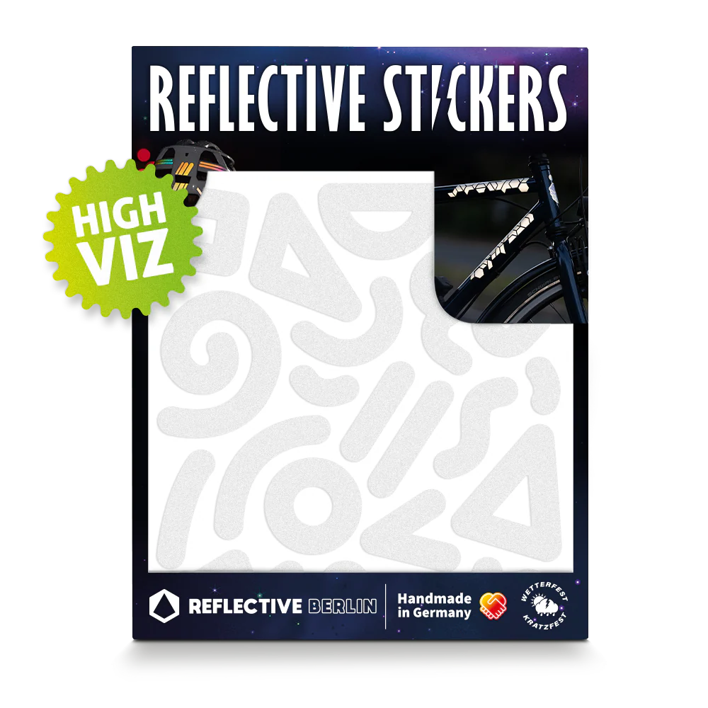 Reflective Berlin reflecterende stickers medium - doodle wit