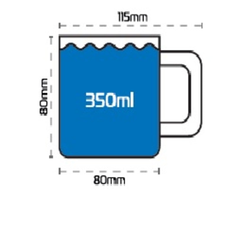 OXFORD emaille camping mug - afmetingen mug