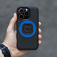 QUAD LOCK MAG RING V2 blauw op telefoon hoesje
