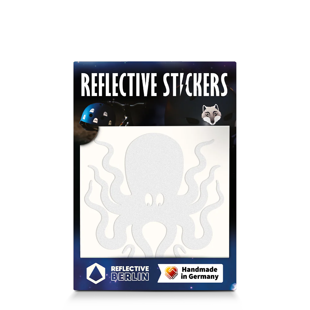 Reflective Berlin reflecterende stickers small voor kinderen octopus wit