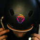 Reflective Berlin reflecterende stickers small voor kinderen monkey rainbow op een zwarte helm