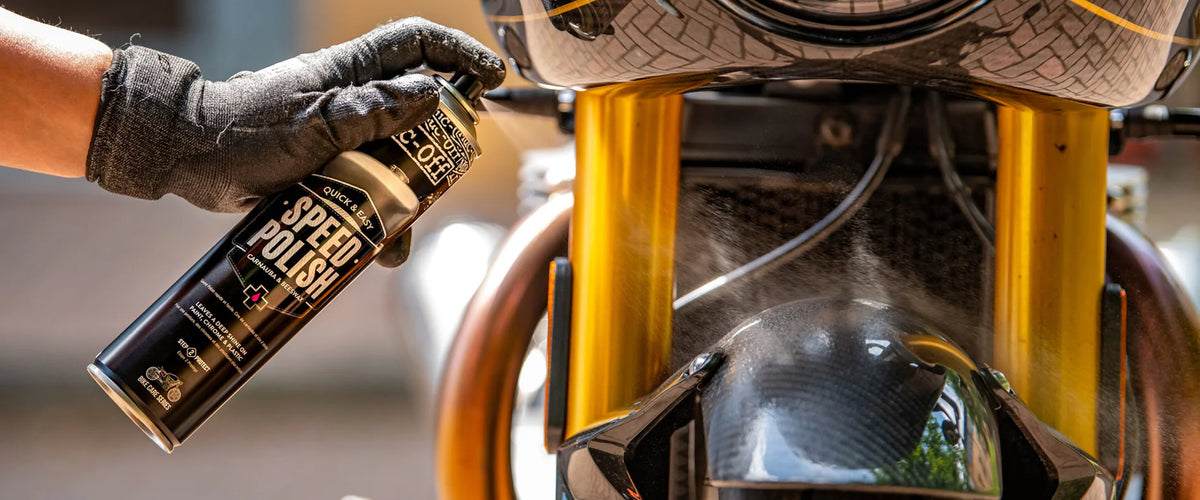 Muc-Off Speed Polish 400ml - ook de voorvorkpoten kunnen
