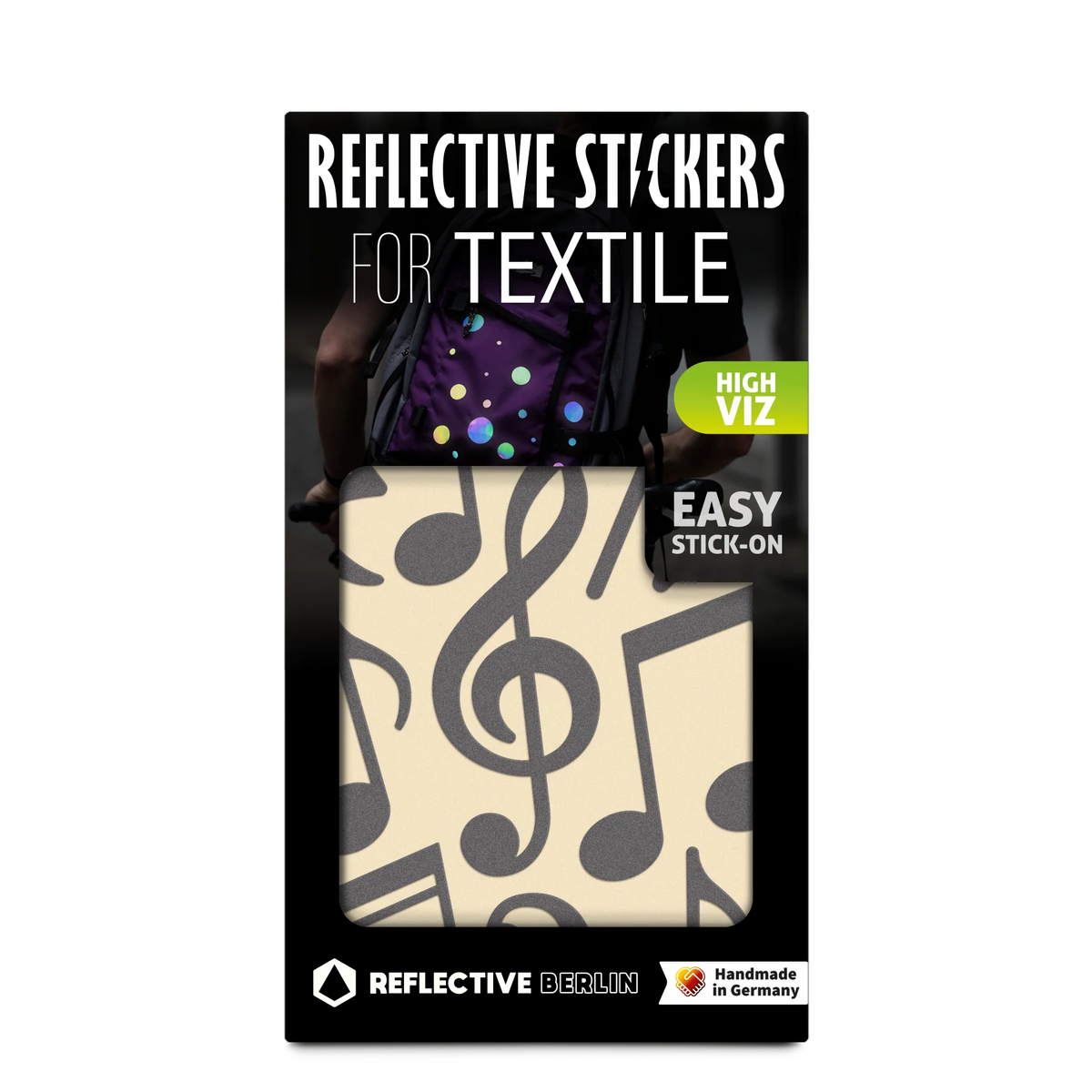 REFLECTIVE BERLIN textielstickers - music grijs