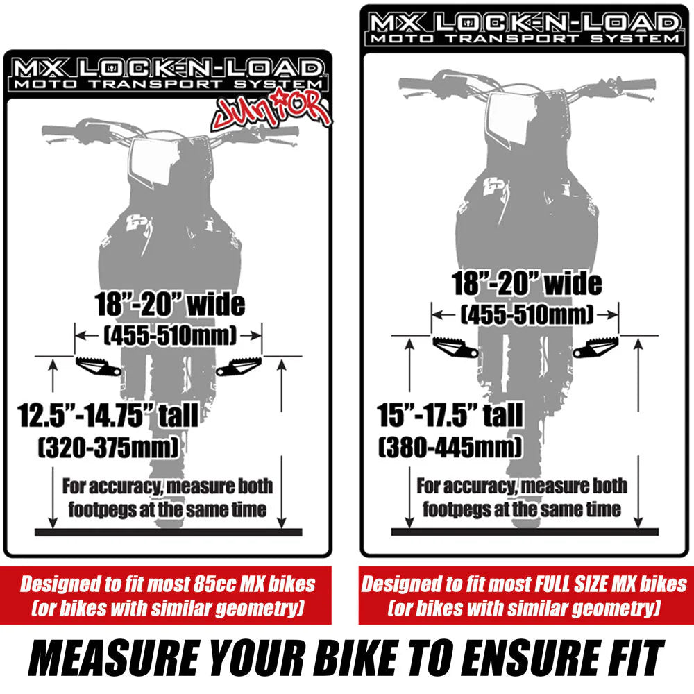 RISK Racing Lock-N-Load motorverankeringssysteem - afmetingen motor