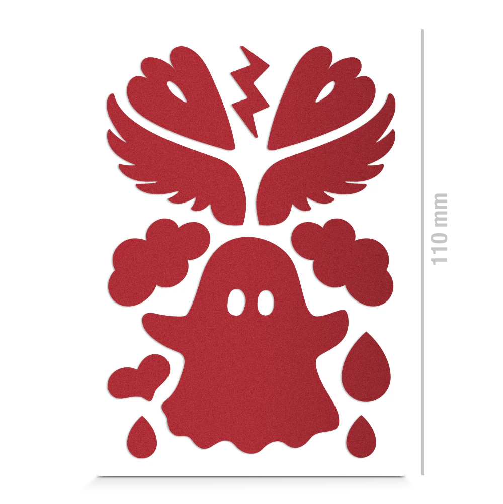 REFLECTIVE BERLIN textielstickers - spooky rood