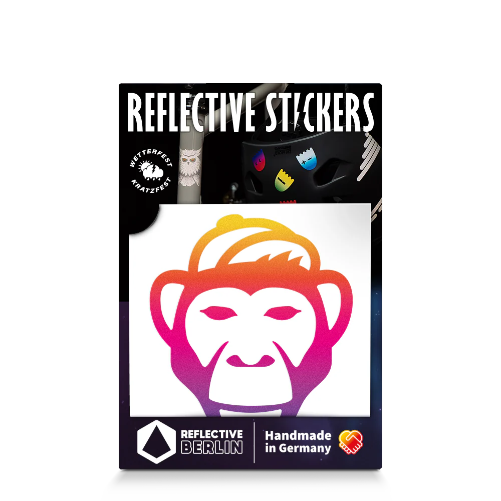 Reflective Berlin reflecterende stickers small voor kinderen monkey rainbow