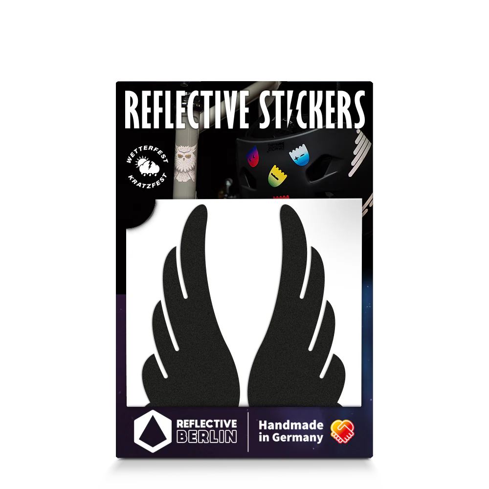 Reflective Berlin reflecterende stickers small voor kinderen wings zwart