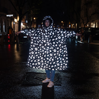 REFLECTIVE BERLIN regenponcho reflecterend in het donker
