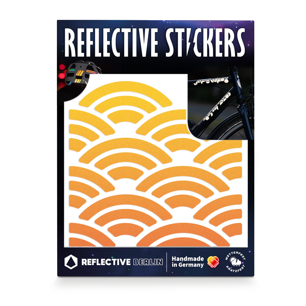 Reflective Berlin reflecterende stickers medium - sunrise fire
