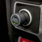 QUAD LOCK 48W Dual USB Autolader – USB-A QC3.0 en USB-C PD snellader voor auto geplaatst in de auto