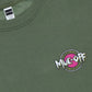 Muc-Off Surf Sweater groen – oversized, 440 GSM katoen & gerecycled polyester voorzijde logo