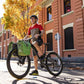 AEROE SPIDER FRONT RACK GEMONTEERD MET EEN PANNIER EN 2 FIETSTASSEN