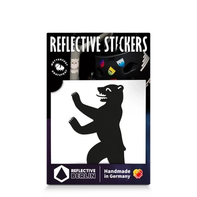 REFLECTIVE BERLIN stickers small - bear zwart