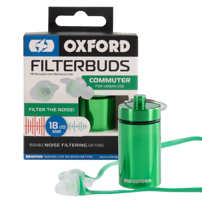 Oxford FilterBuds Commuter 18 SNR in en uit de verpakking