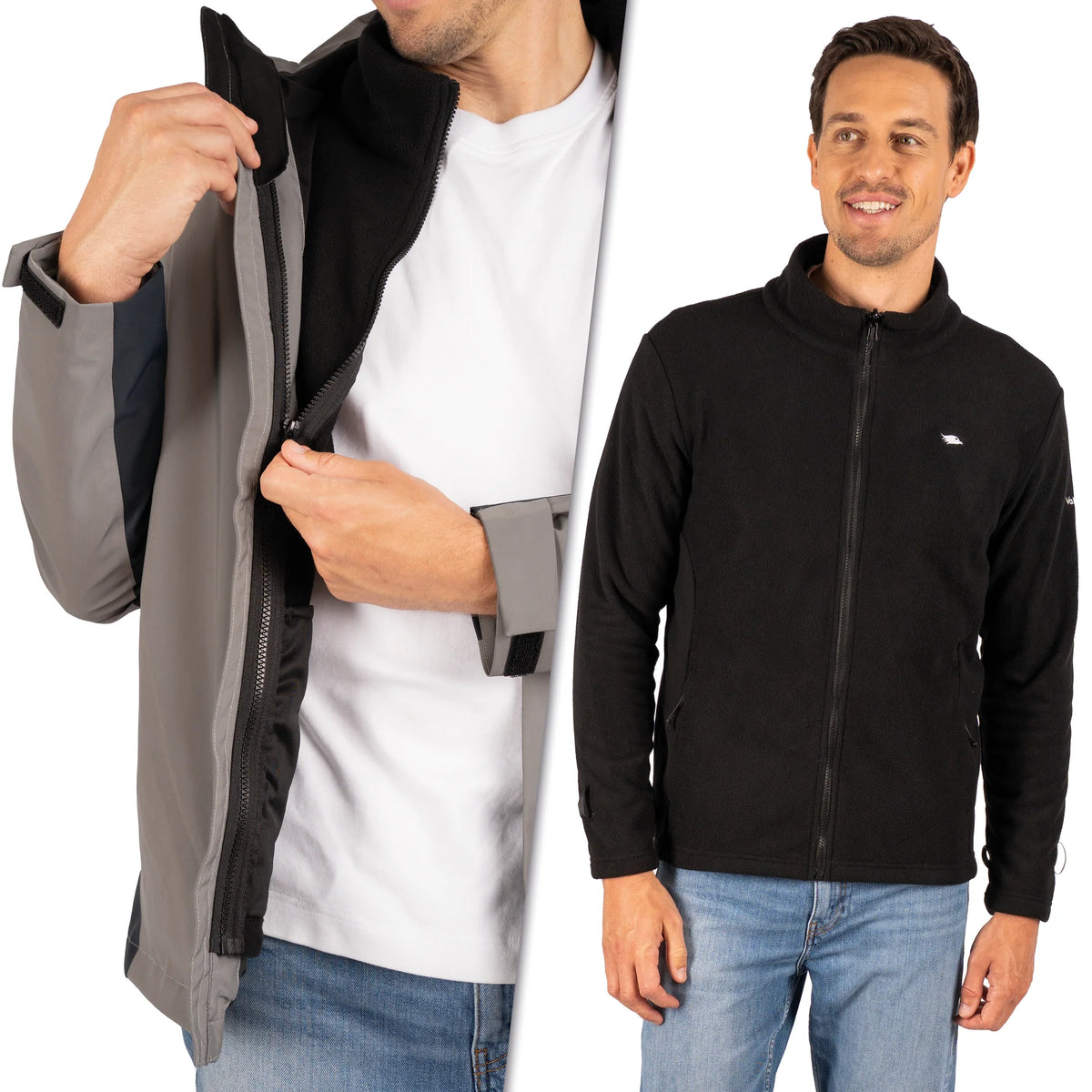 VALKENTAL 3IN1 SMART JACKET HEREN uitritsbare fleece voering