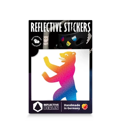 REFLECTIVE BERLIN stickers small - bear rainbow
