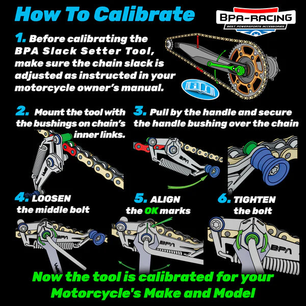BPA RACING Slack Setter Tool - hoe kalibreren