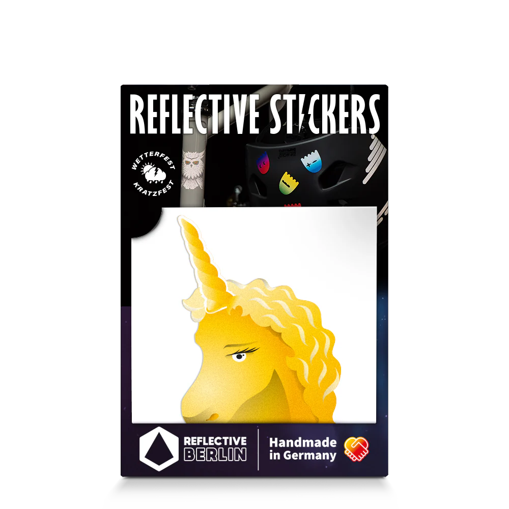Reflective Berlin reflecterende stickers small voor kinderen unicorn goud