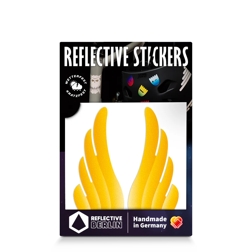 Reflective Berlin reflecterende stickers small voor kinderen wings goud