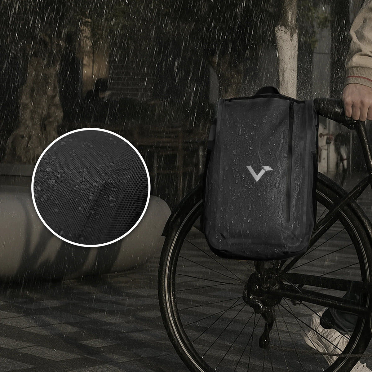 Valkental urbanx fietstas bevestigd op bagagedrager - waterdicht en lichtgewicht