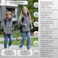 VALKENTAL 3IN1 REFLECTERENDE KINDER JACKET maat tabel