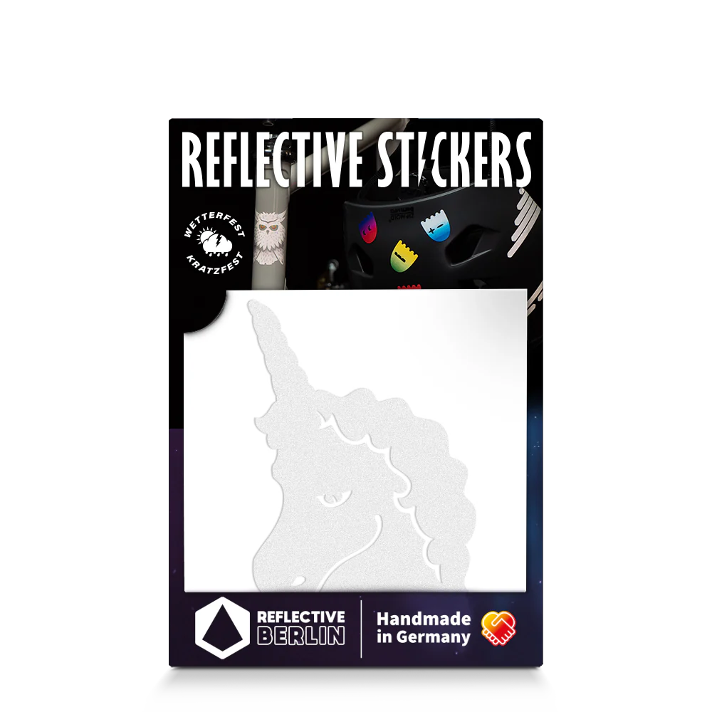 Reflective Berlin reflecterende stickers small voor kinderen unicorn wit