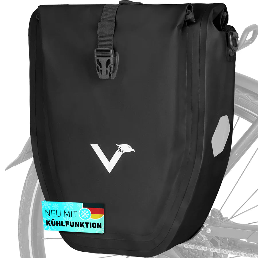VALKENTAL Bike Bag 32L - zwart m,et koelfunctie waterdichte bagagedragertas