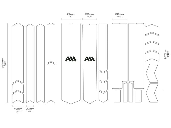 AMS Honeycomb Frame Guard Total maatvoering