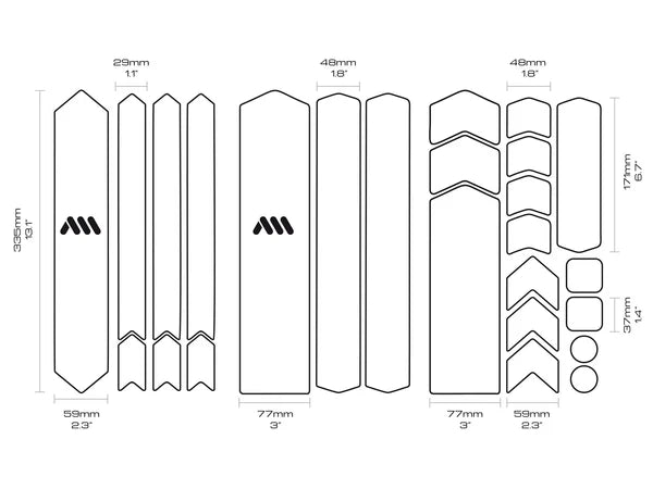 AMS Honeycomb Frame Guard E-Bike maatvoering