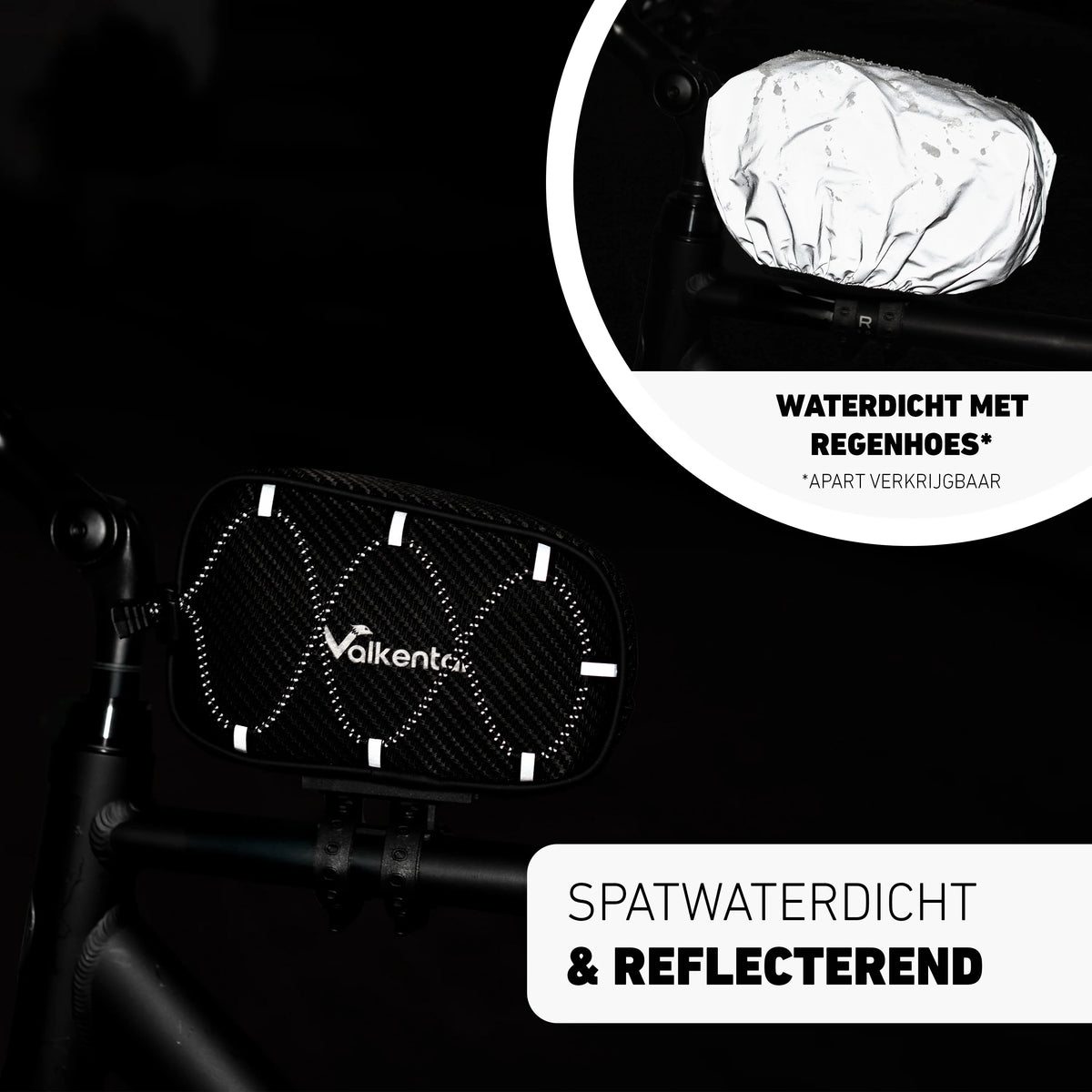 VALKENTAL FRAME BAG CORE reflecterende details spatwater dicht