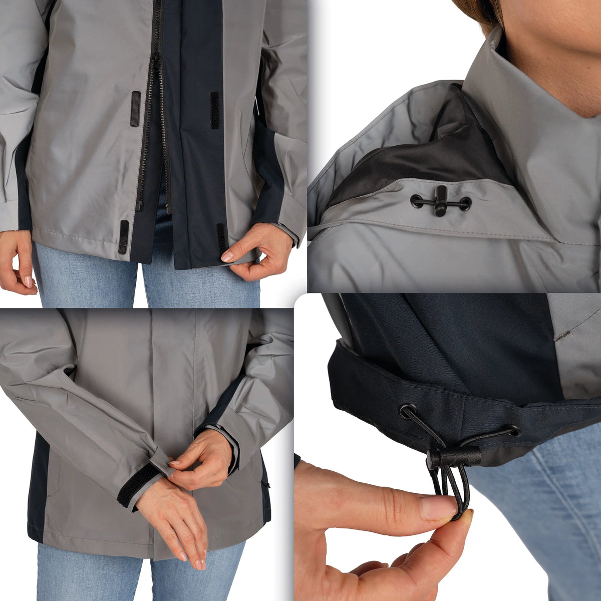 VALKENTAL 3IN1 SMART JACKET DAMES klittenband en elastische sluitingen