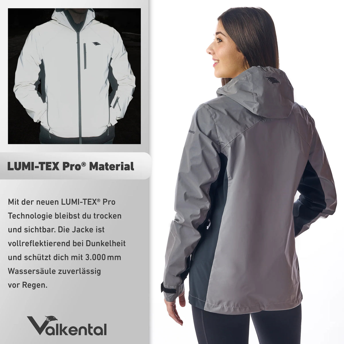 VALKENTAL Vertex reflecterend sportjack dames - met lumitex materiaal