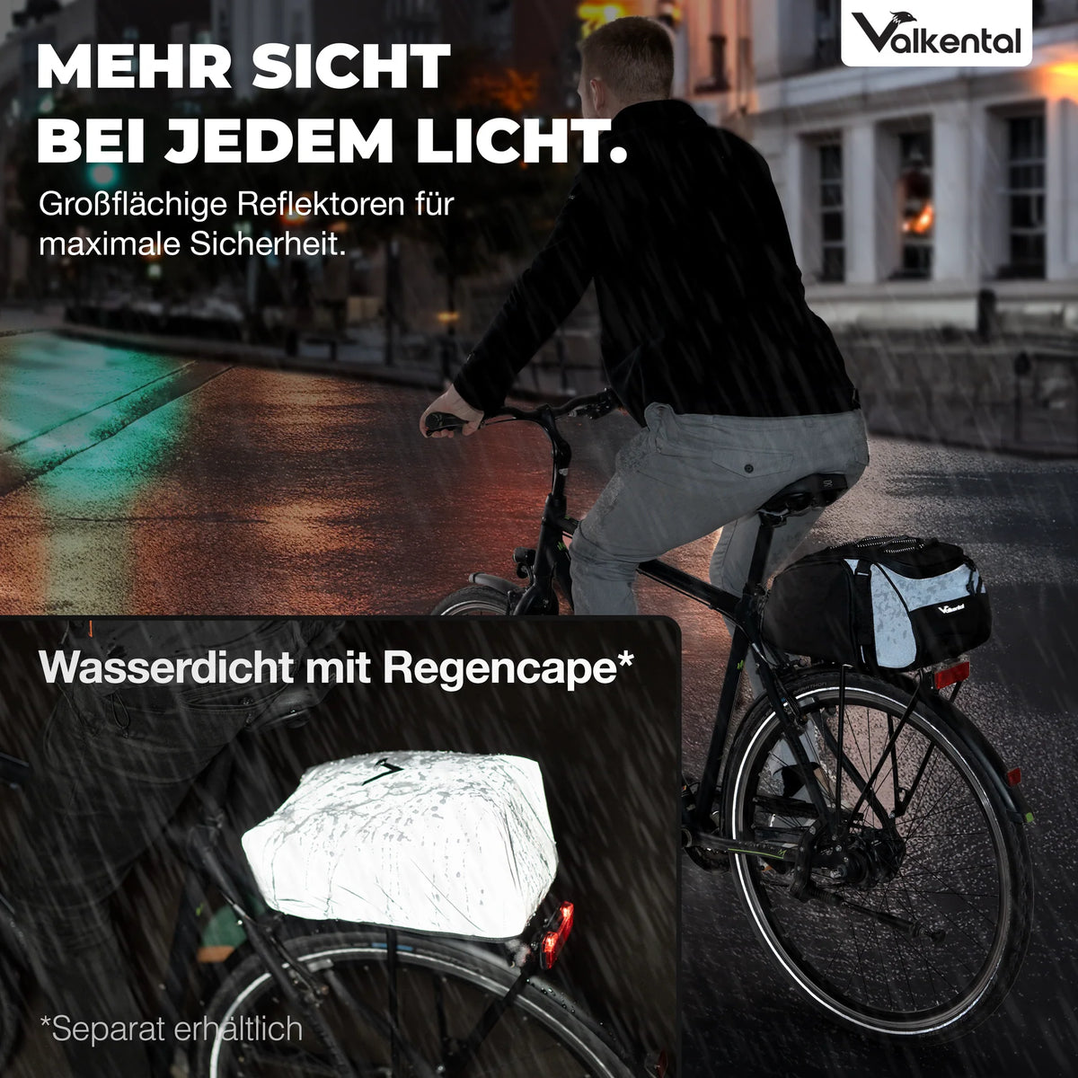 VALKENTAL Trunk Bag 14L - waterdicht met de regenhoes