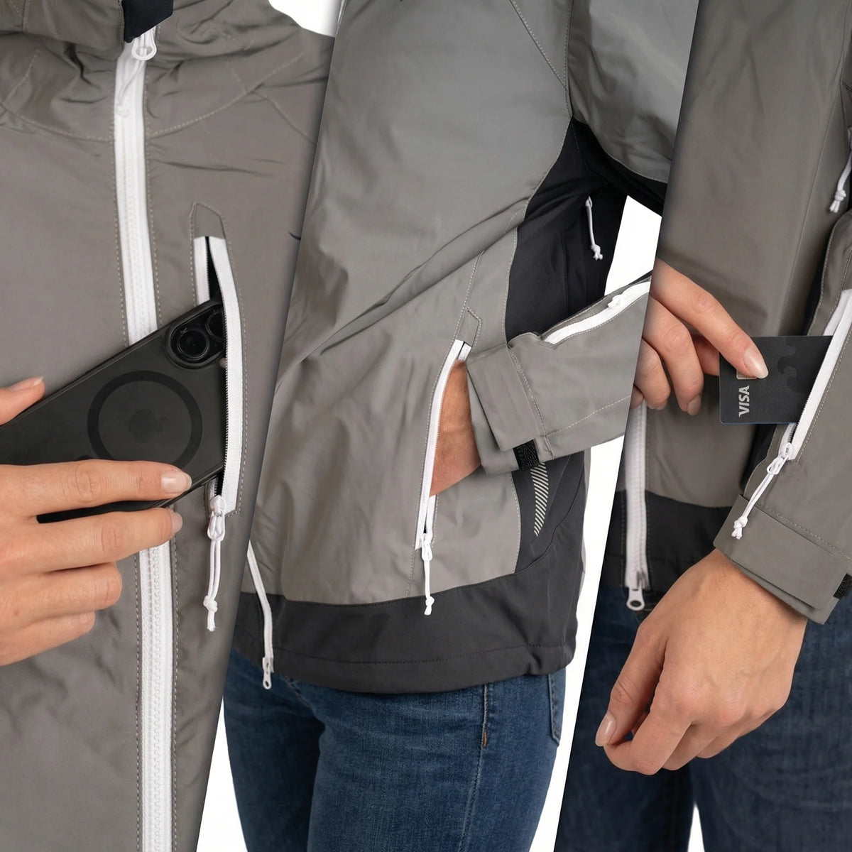 VALKENTAL Vertex reflecterend sportjack dames - handige opbergvakjes