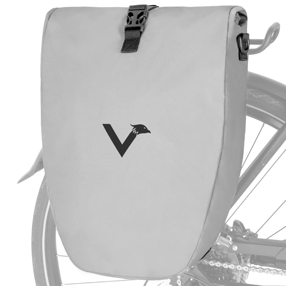 VALKENTAL Bike Bag 28L grijs reflecterend – waterdichte bagagedragertas voor fietsers