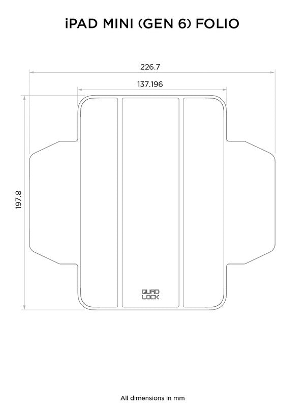 Quad Lock MAG Folio Case voor iPad mini gen 6 – afmetingen