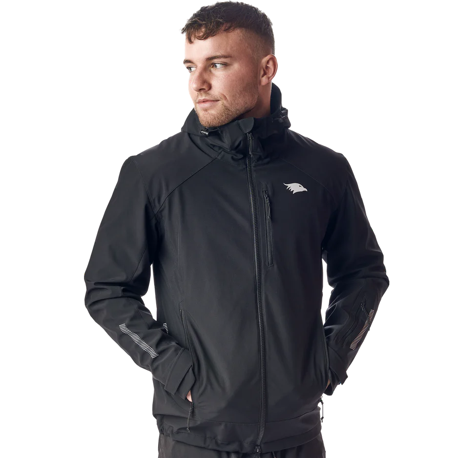Zwart VALKENTAL Vertex sportjack met reflecterende details voor outdoor activiteiten