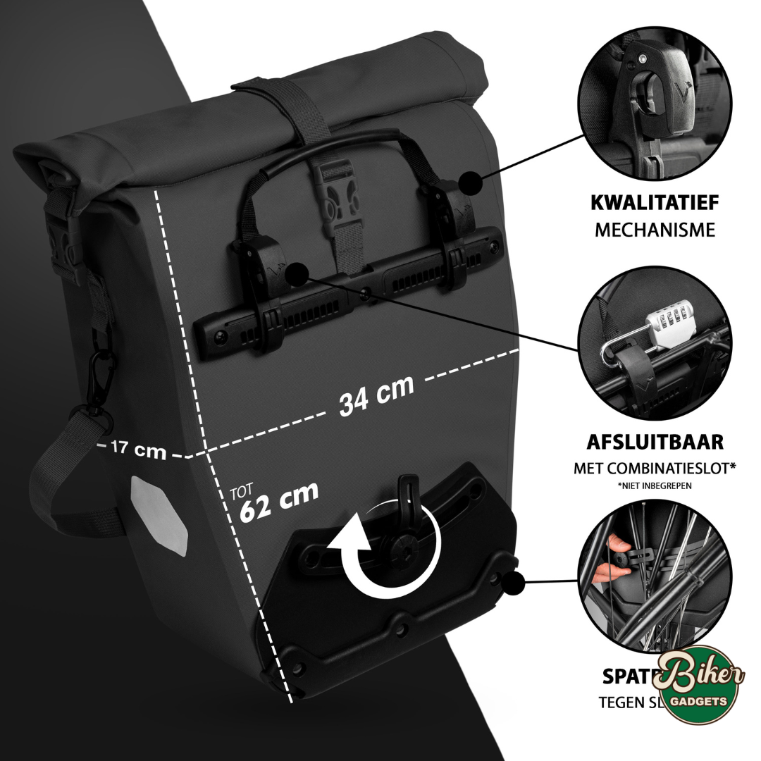 VALKENTAL Bike Bag Urban achterzijde bevestiging met slot
