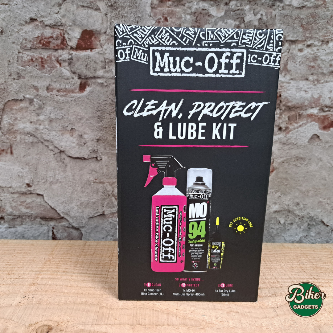 MUC-OFF clean,protect & lube kit dry - in de verpakking in de winkel