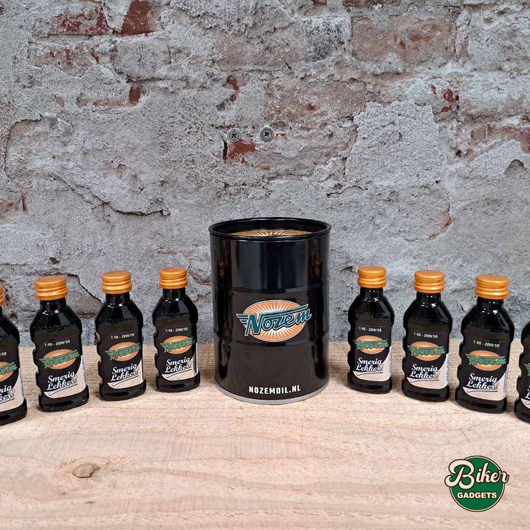 NOZEM OIL Oliedrum Spaarpot - Met 8 shotjes uit de verpakking