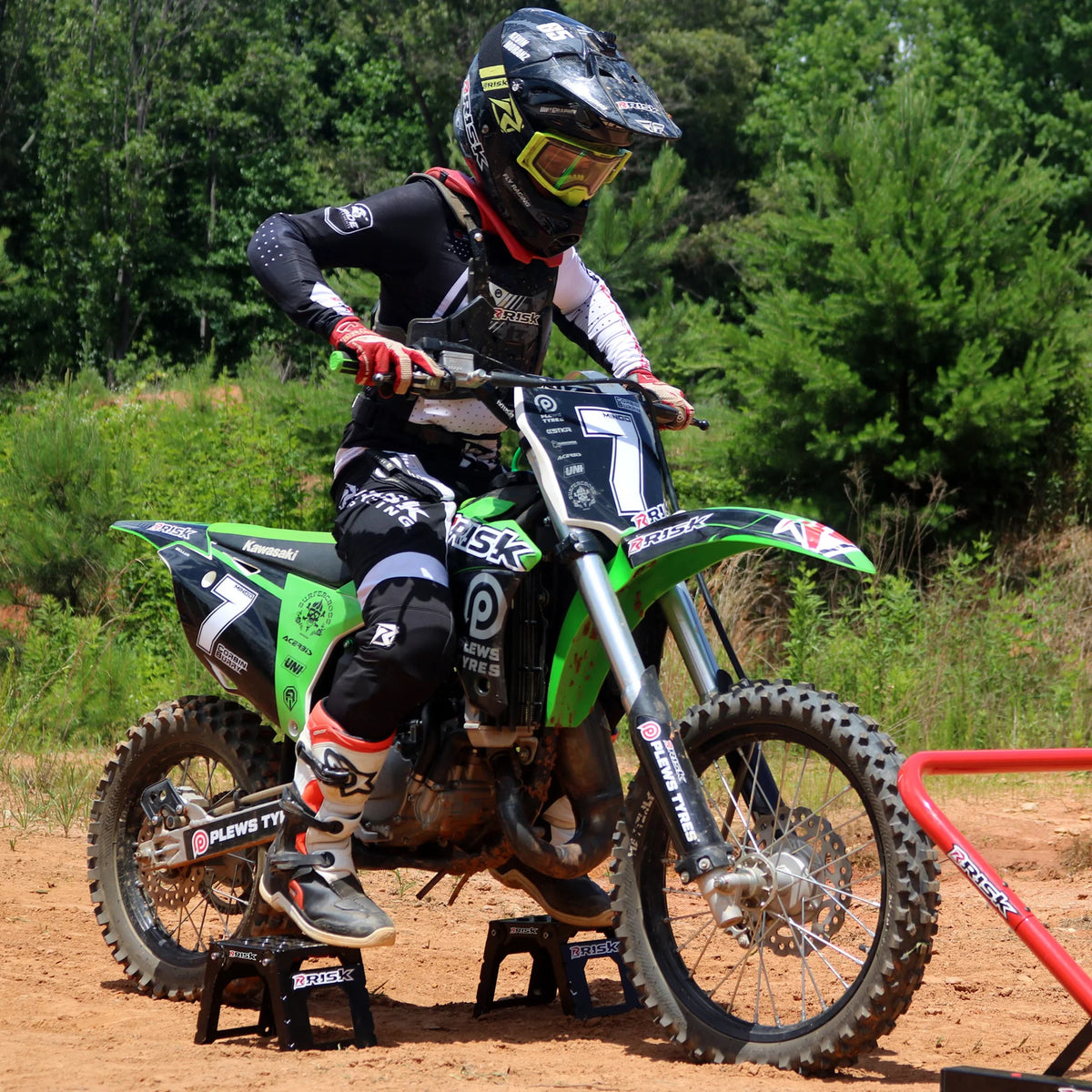 RISK RACING adjustable starting blocks - gebruik bij de holeshot