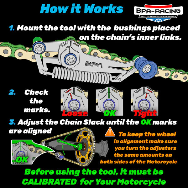 BPA RACING Slack Setter Tool - gebruiksaanwijzing
