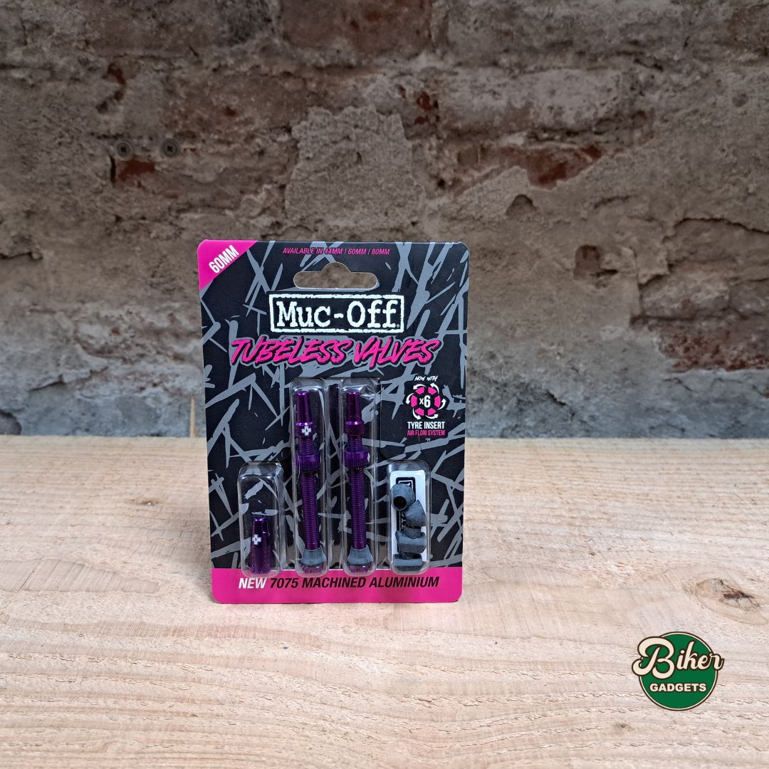 Muc-Off Tubeless Valves V2 paars in de verpakking