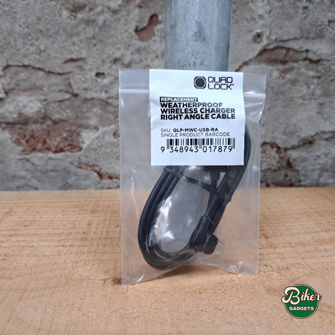 QUAD LOCK Weatherproof Right Angle Cable USB-A naar USB-C – IP66 oplaadkabel voor motor en fiets hier in de verpakking in de winkel