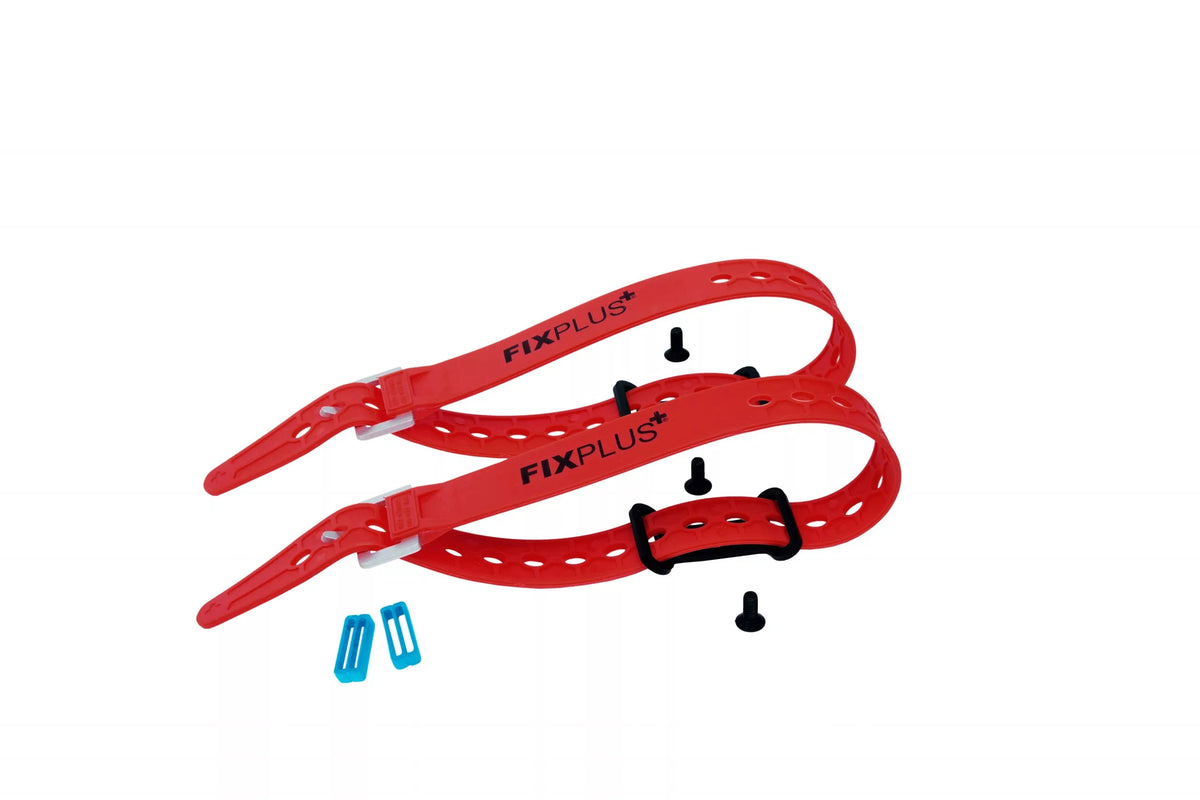 FIXPLUS Gear Tightener en TPU straps set rood/blauw 
