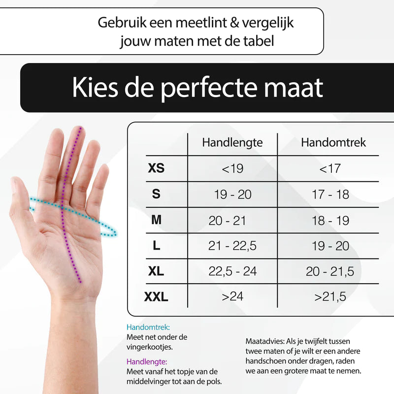 VALKENTAL GLORIDER FLEX maat tabel