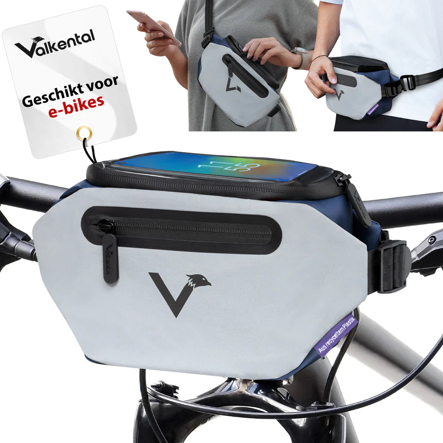 VALKENTAL 3IN1 CITY BAG blauw met venster